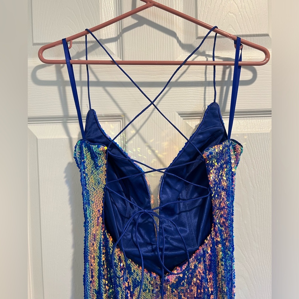 Sequin Prom Dress Oil size 4 NWOT - Picture 3 of 7